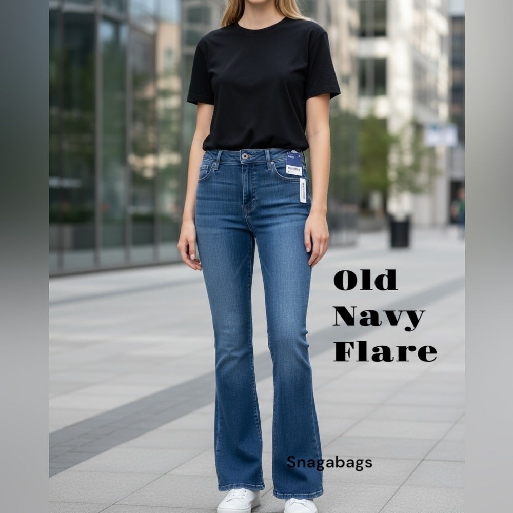 Old Navy NWT Women's Classic High Rise Flare Blue Jeans size 4